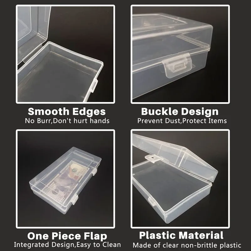 KSIWRE 100PCS Plastic Money Sleeve For Bills, Clear Paper Protector Bags, Currency Collection