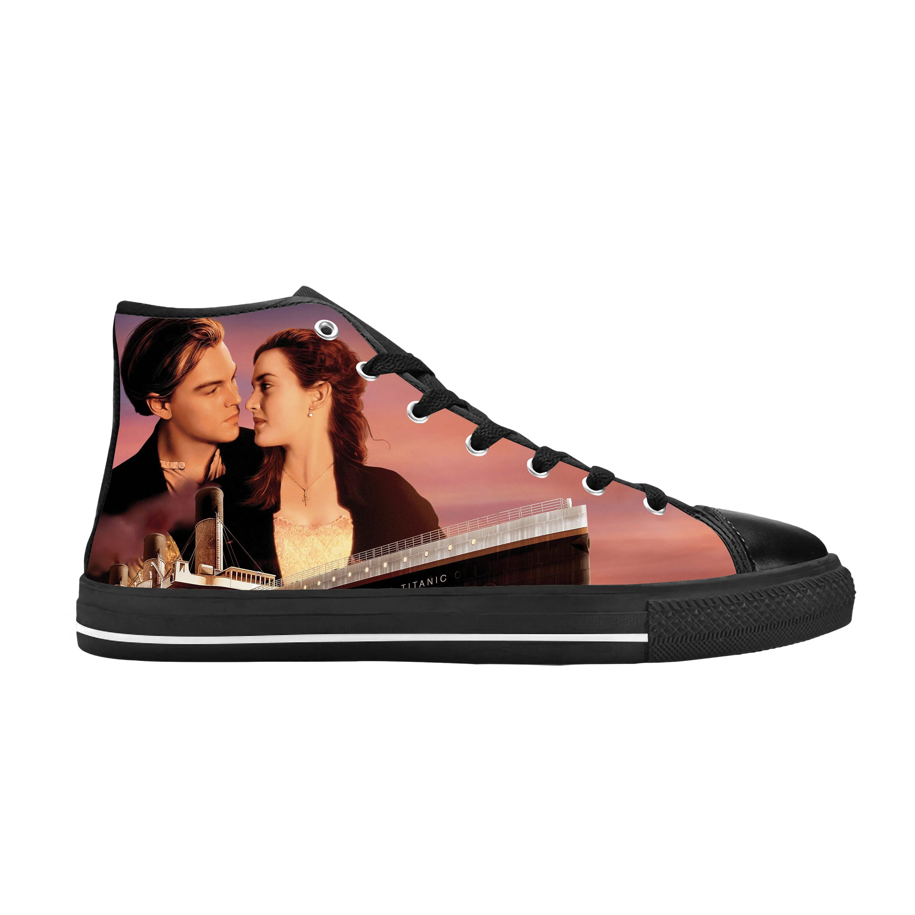Classic Movie Titanic Leonardo DiCaprio Jack Rose Casual Cloth Shoes High Top Comfortable Breathable 3D Print Men Women Sneakers