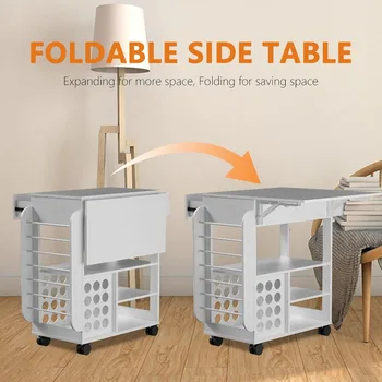 Organization and Storage Cart Compatible with Cricut Machine, Rolling Craft Organizer with Vinyl Roll Holder a 5