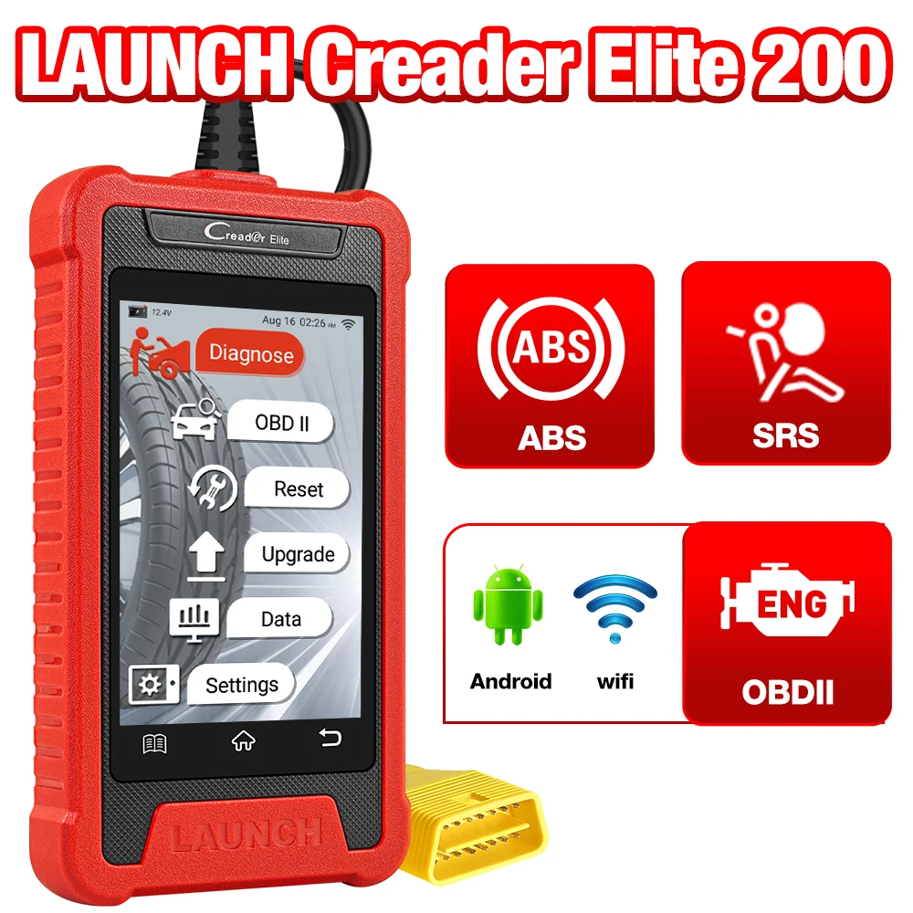 

LAUNCH Creader Elite CRE200 OBD2 Scanner Auto ABS SRS Diagnostic Tool Car EOBD OBDII Code Reader Scan Tool Lifetime Free Update
