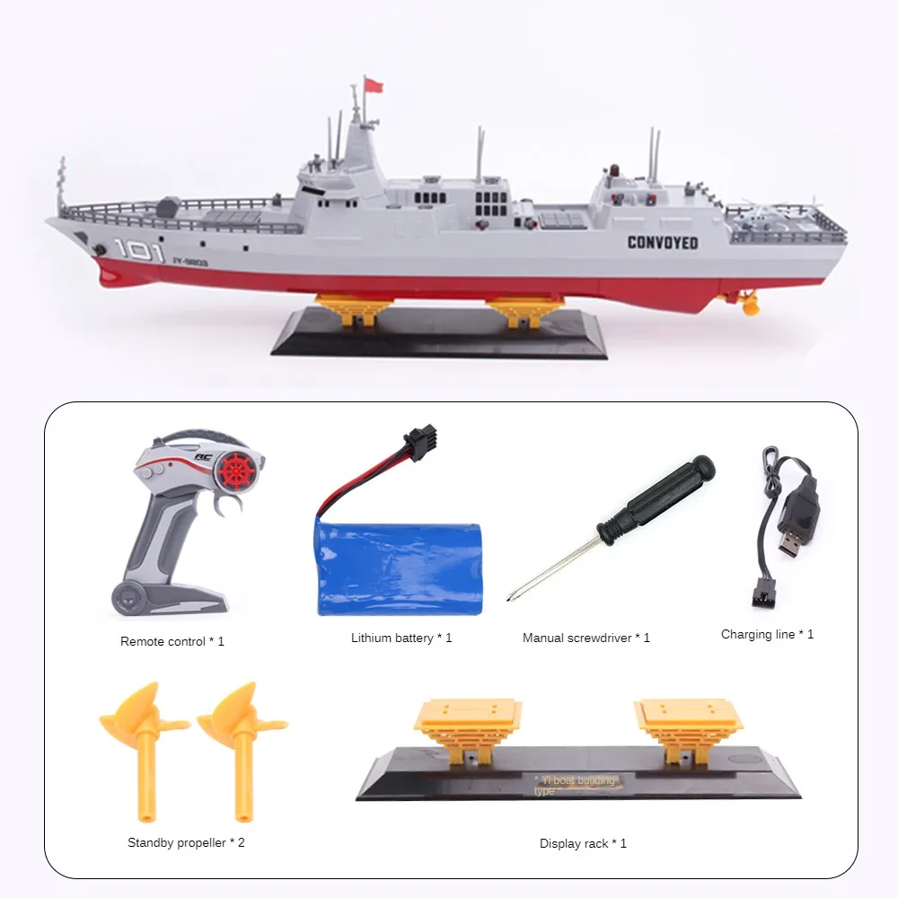 Remote Control Warship Model Can Be Launched Into The Water