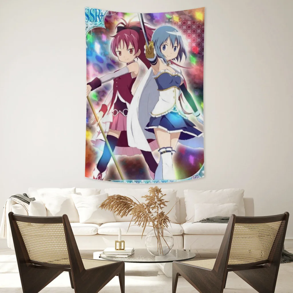 

Anime Tapestry Japan Kawaii Puella Magi Madoka Magica Wall Hanging For Bedroom Décor Aesthetic