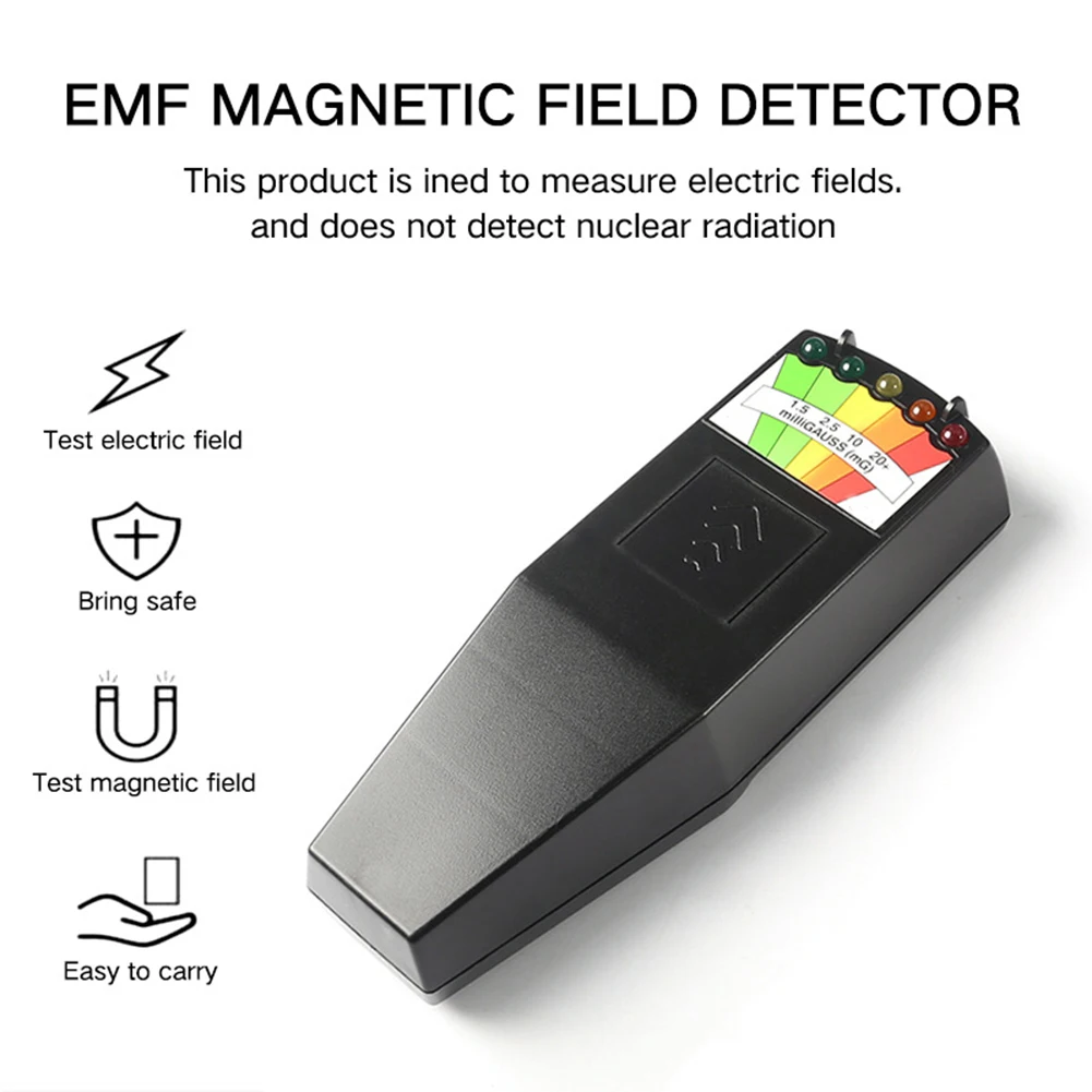 K2 Handheld LCD EMF Meter with 5 LED Indicator for Ghost Hunting and Electromagnetic Field Radiation Detection