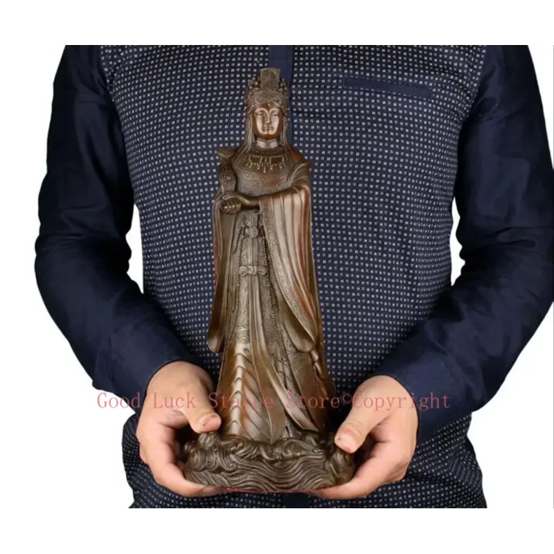 

L SIZE--GOOD MAZU statue # TAIWAN family HOME efficacious Protection -Sea God Mazu Guanyin bronze statue-bless Safety Health-