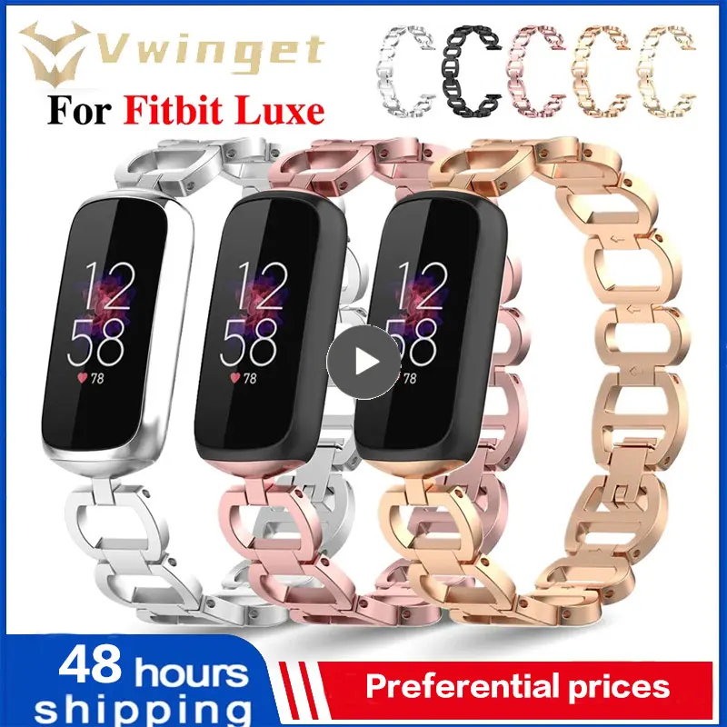 Cinturino In Metallo Da 1 ~ 8 Pezzi Per Sostituzione Del Braccialetto In Acciaio Inossidabile Fitbit Luxe Smart Watch Band Accessori Ufficiali