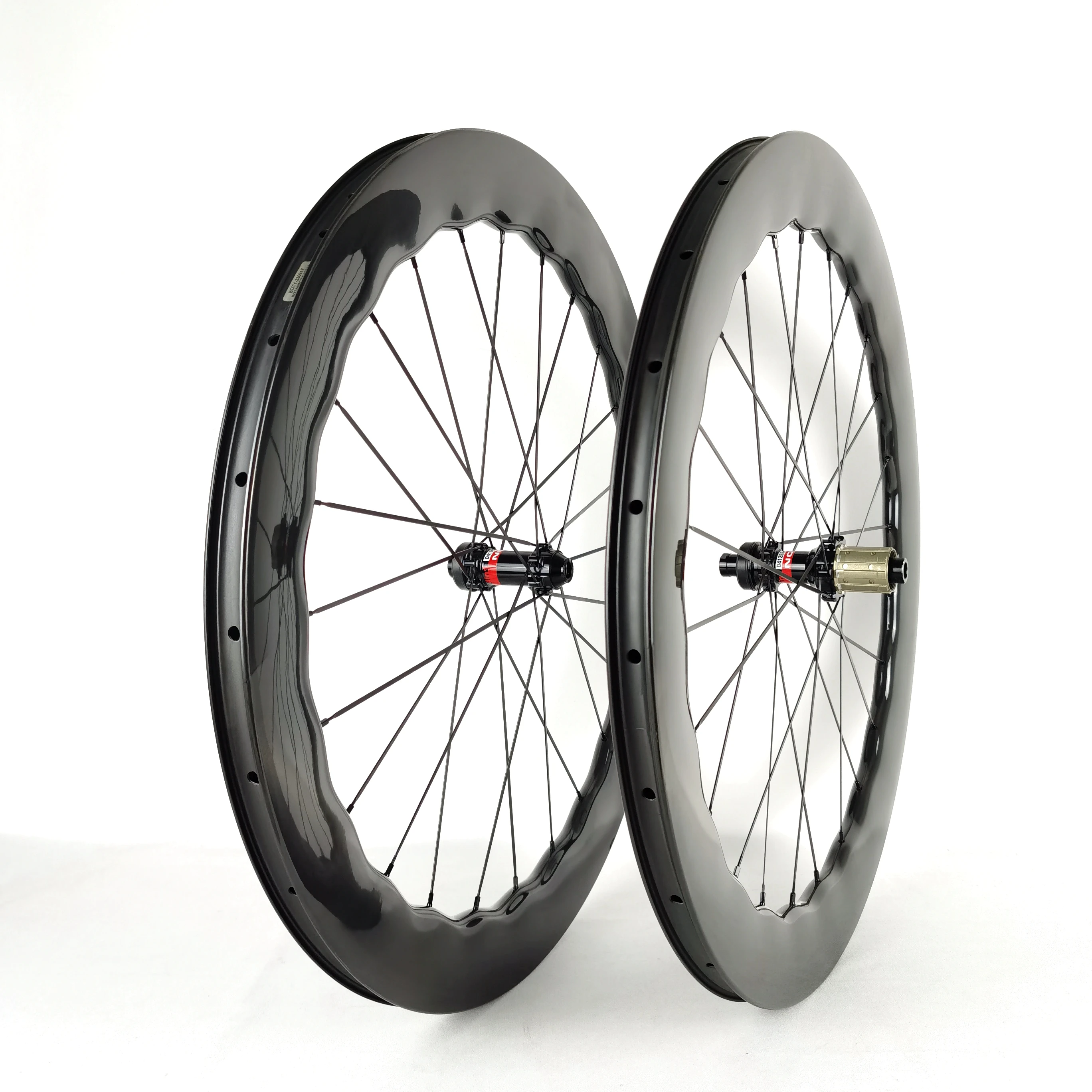 Paire De Roues Carbone 700C - Frein à Disque - Profil 50/60mm - Clincher