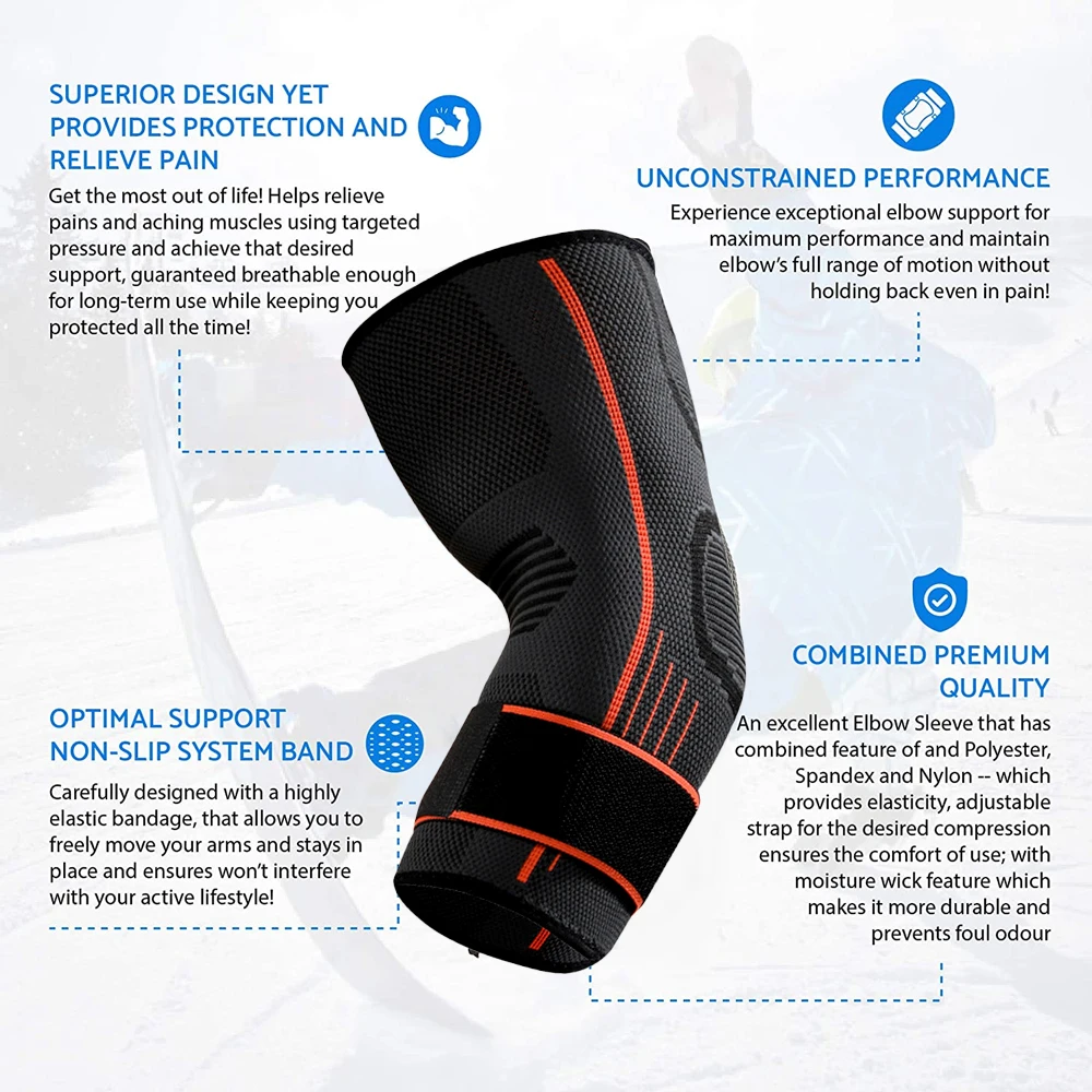 Elbow Brace Elbow Strap Elbow Pads JUUMMP Elbow Compression Sleeve Support Brace Arm Warmers Arthritis Bandage Arm Pads Guard Stretch Accessories For Women Men