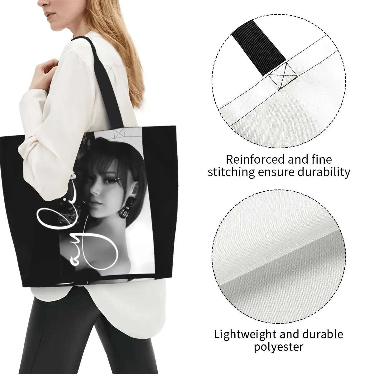 Fashion Men Women Ayliva Cool Singer Pop Music Accessories Tote Shopping Bag Large Capacity Liebe Tour 2024 Tote Bags Large 2