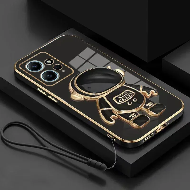 thumbnail image 1 of Funda enchapada con soporte de astronauta para Xiaomi Redmi Note 13, 12 Pro, 12C, 12S, 11, 11S, 10, 10S, 10A, 10C, 9S, 9A, 9C, 9T, A1Plus, A2, 1 of 4