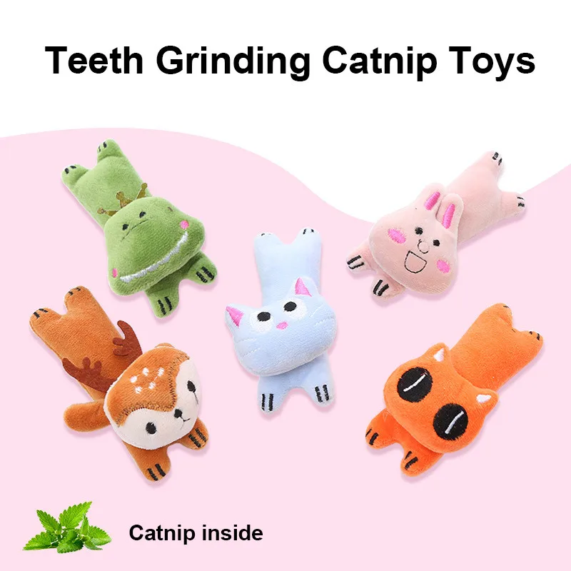

Teeth Grinding Catnip Toys Funny Interactive Plush Cat Toy Pet Kitten Chewing Vocal Toy Claws Thumb Bite Cat Mint for Cats