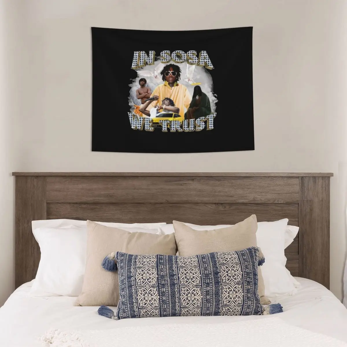 Sosa We Chief Keef 태피스트리 벽걸이, 히피 폴리에스터 벽 태피스트리 랩 아트 벽 담요, 벽 장식 천
