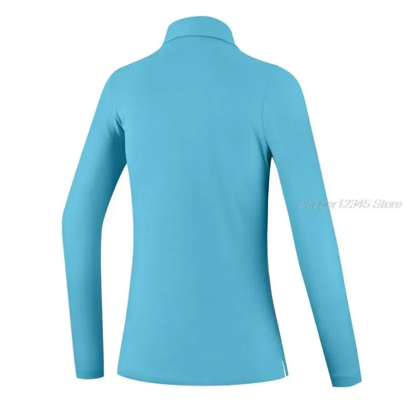 Pgm Women Golf T-Shirt Fashion Sports Long Sleeve Tops Ladies Quick Dry Breathable Polo Shirt Turn Down Collar Casual Sportswear