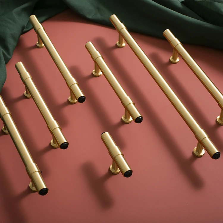

Solid Brass Cabinet Handles Gold Drawer Pulls Bedroom Furniture Knobs and Pulls T Bar Kitchen Accessories / Cupboard handles