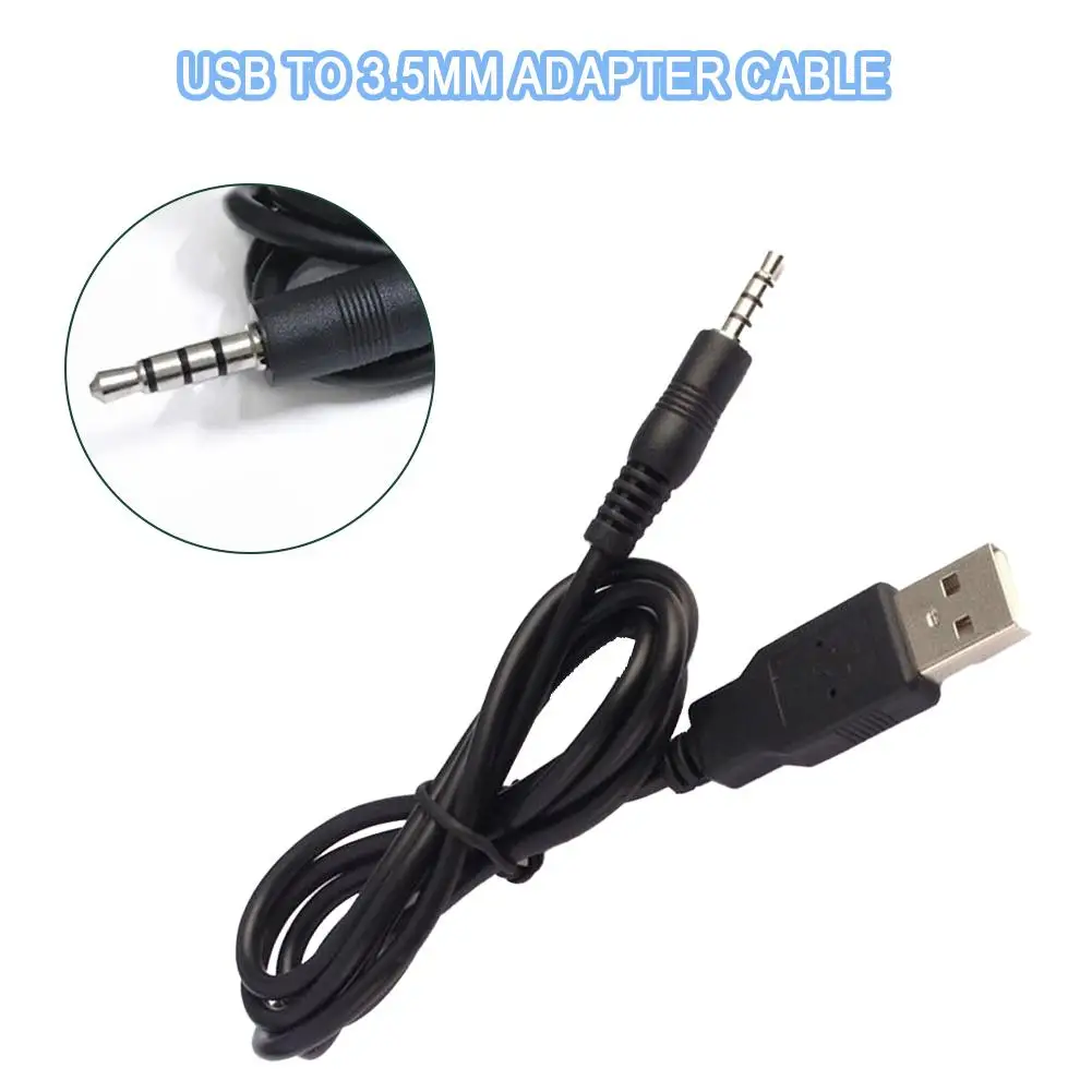 1M 3.5mm 모노 남성형 USB 전원 케이블 잭 3.5mm 2극 USB 충전 케이블 USB-3.5mm 어댑터 케이블