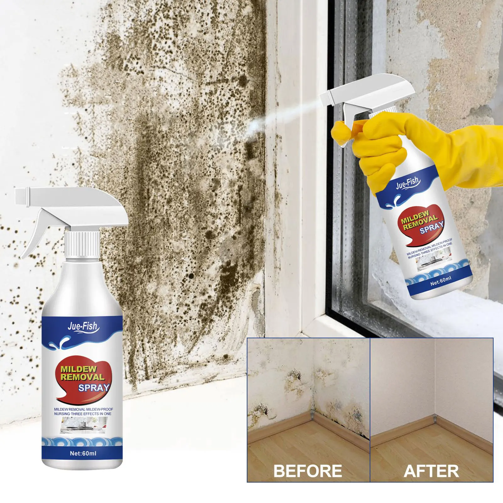 Mold Remover Spray Prevent Fungus Furniture Tile Wall Stains Removal Sink Descale Antibacterial Bathroom Mildew Cleaning Agent cleaning spray,bathroom cleaner,mold remover gel