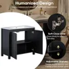 36" Bathroom Vanity Combo with Ceramic Sink,Pedestal Sink Cabinet with 2 Soft-Close Doors, SolidWood Bathroom Cabinet, Vintage 6