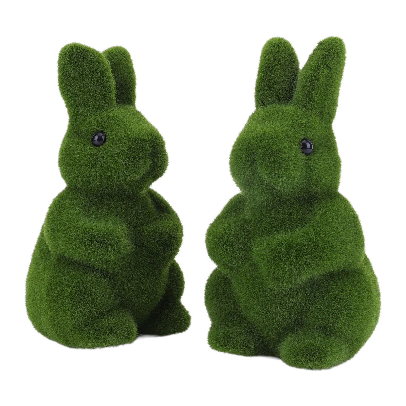 Artificial Moss Bunny Figurine Decorative Statue for Patio Garden
