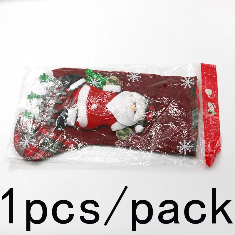 (1 Pcs)Christmas Socks Gift Bags Christmas Decorations Hanging Holiday Party Decoration Atmosphere Props DIY Candy Gift Bags