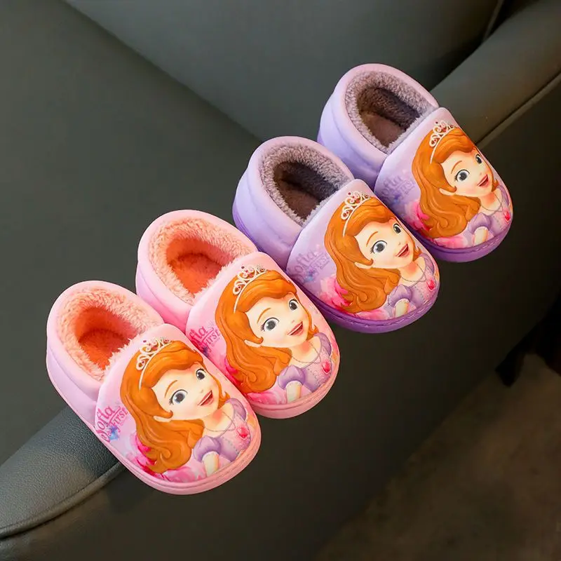 Girls Warm Frozen Winter Slippers 2