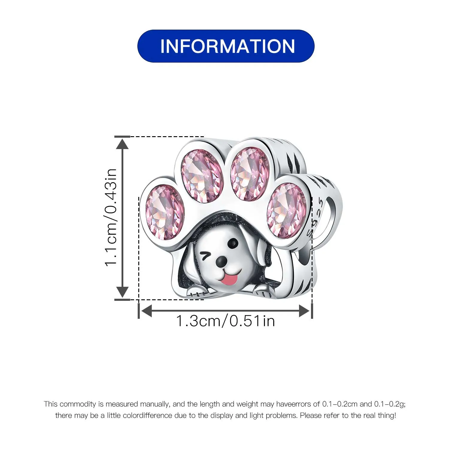 CYCUFF  귀여운 강아지 발톱 프린트 펜던트 팔찌 참 장식품 목걸이 주얼리 파티 비즈 DIY 고급 선물