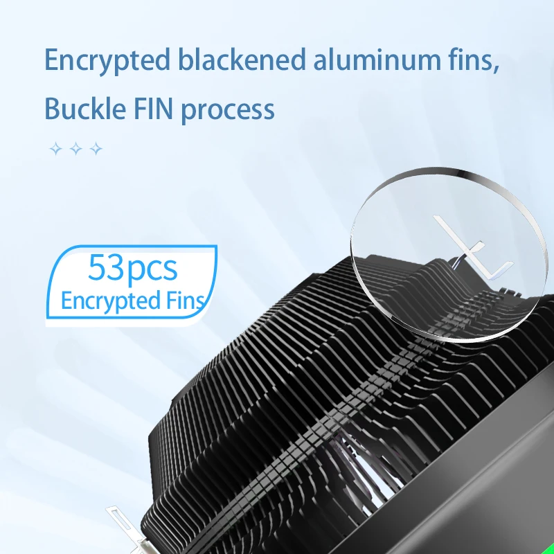 COOLMOON RGB Cooling Fan TDP 95W CPU Radiator 124mm Quiet 12V 4PIN PWM Fan Black Aluminum Fins For Computer PC Case Cooling