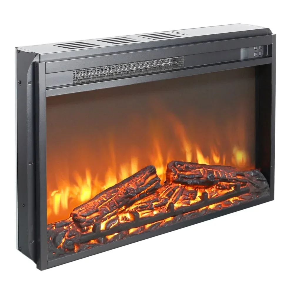 Electric Fireplace Insert, Ultra-Thin Fireplace Heater with Log Set,1400W, Recessed Fireplace with Over Heating Protection 6