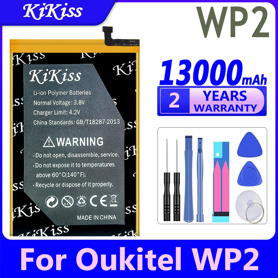 

KiKiss WP 2 13000mAh Battery for OUKITEL WP2 Batteries + Free Tools