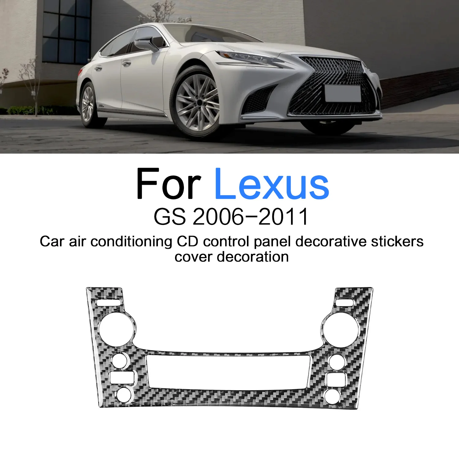

Для Lexus GS 2006-2011 Автомобильный Кондиционер CD панель управления декоративная наклейка крышка отделка авто аксессуары для интерьера из углеродного волокна