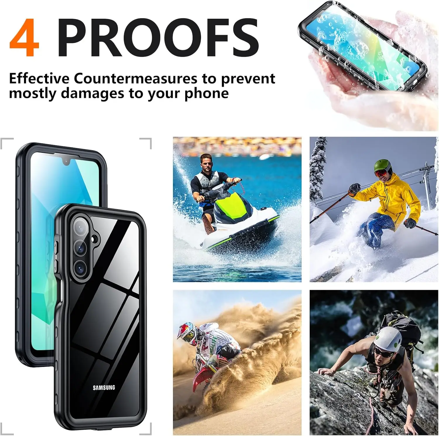 Waterproof IP68 Underwater Diving Case with Built-in Screen Protector