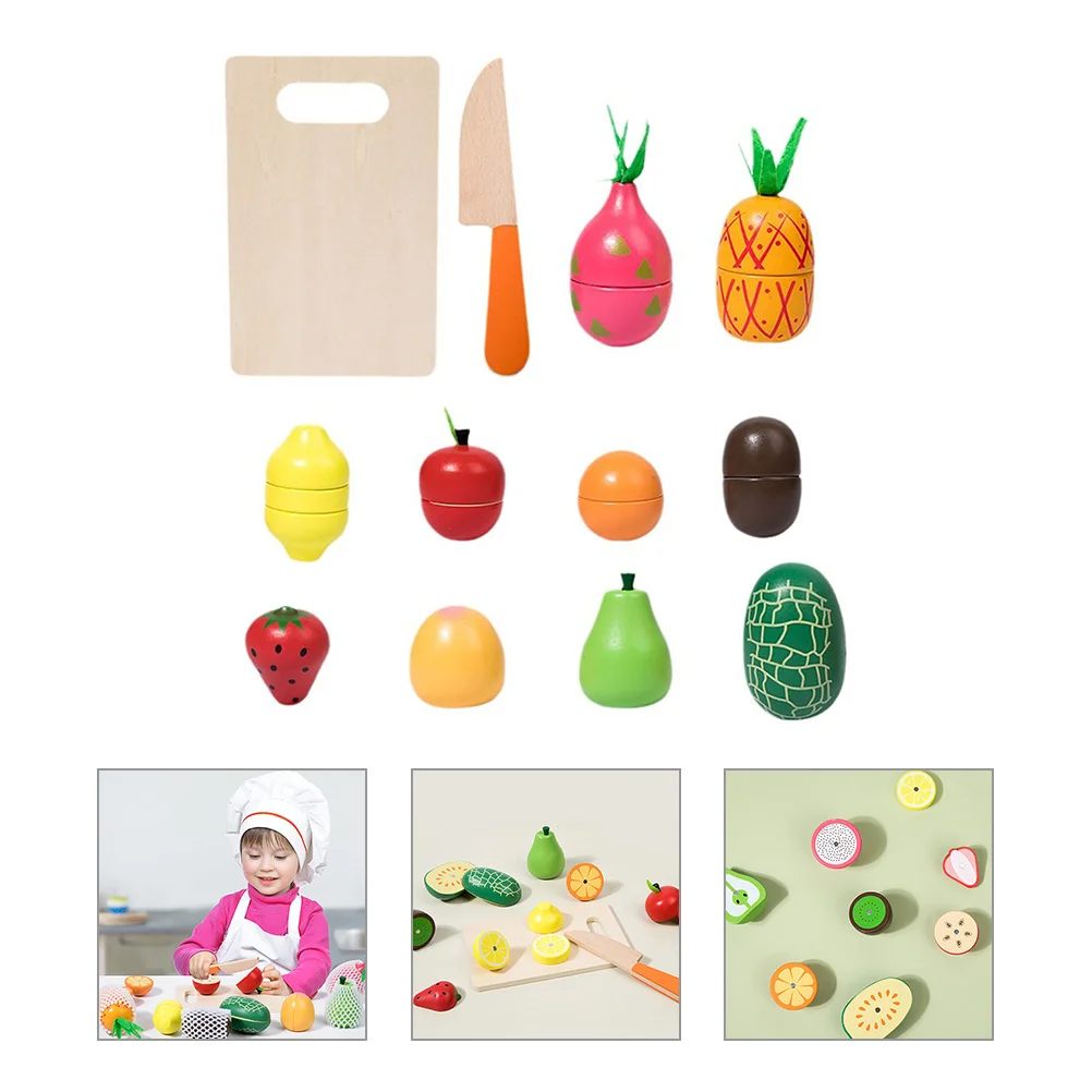 

1 Набор деревянных игрушечных продуктов для детей, кухонная игрушка для резки фруктов, Детские магнитные игрушки для ролевых фруктов