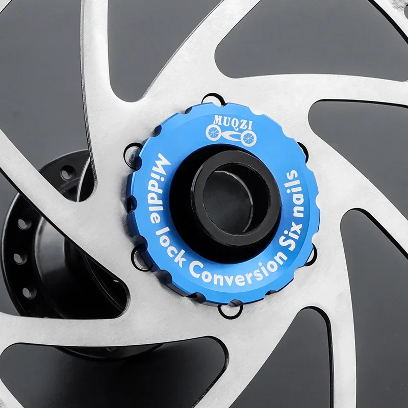 MUQZI Mountain Center Lock Cover Bike 6 Bolt Disc To Center Lock Ring Adapter Cover Hub Central Locking Aluminum Alloy bike rotor adapter