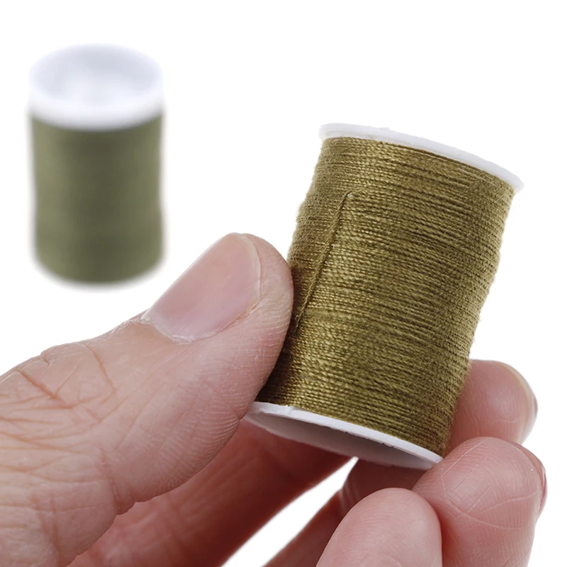 1Pc Army Green Mini  Needles Craft Sewing Box Set Portable Sewing Kit Sewing Kit Cylinder Case Portable Travel With Threads