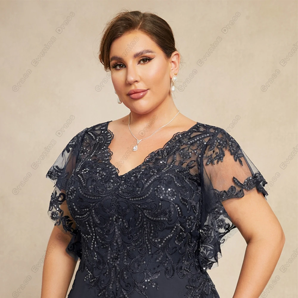 Mother of Bride Dresses Strapless Plus Size For Women Beach Chiffon Wedding Party Dresses Lace Robe De Soir&eacute;e