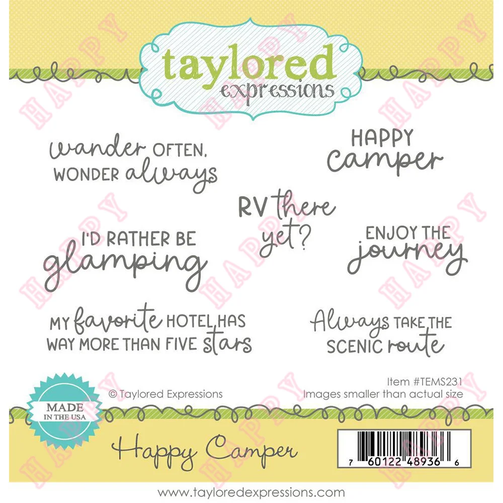 

New Arrival Clear Stamp Happy Camper Decoration For DIY Scrapbook Diary Album Paper Template Greeting Card Embossing Handcraft
