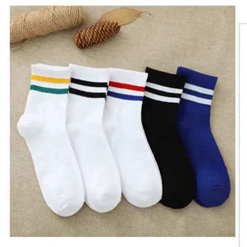 

Women School Socks Men Funny Girls Sports Cute Cotton Loose Striped Socks Colorful Women Sox Harajuku Designer Retro White