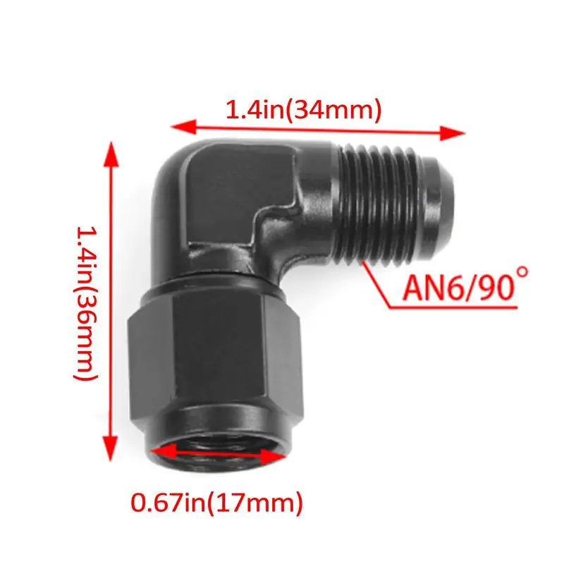 90 Degree Elbow Swivel Aluminum Alloy Male Female Joint Elbow Evil Energy Oil Fuel Fittings Automobiles Accessories images - 6