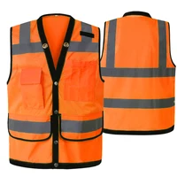 Mesh Reflective Safety Vest with Pockets and Zipper