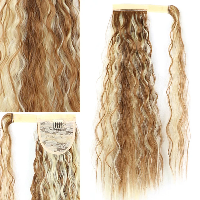 MERISIHAIR Synthetic Long Straight Wrap Around Clip In Ponytail Hair Extension Heat Reistan Pony Tail Fake Hair 19-6h613