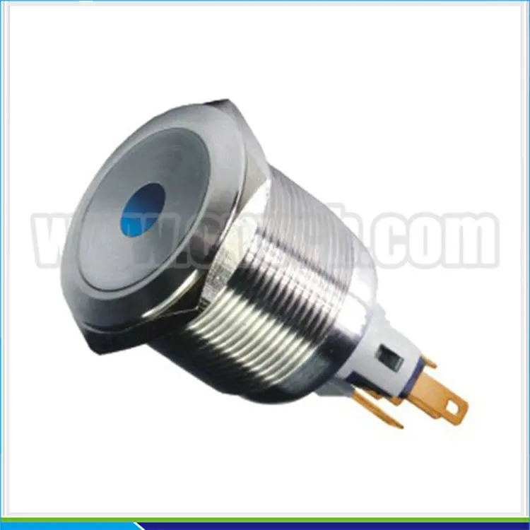 

2211Z 22MM 12V dot blue LED latching metal push button switch