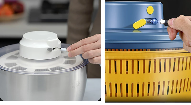 Description Picture 5 of itemElectric Salad Spinner Drainer Spin Dryer Washer Dehydrator Rechargeable Dewatering Washing Machine Fruit Vegetable Cleaner Tool