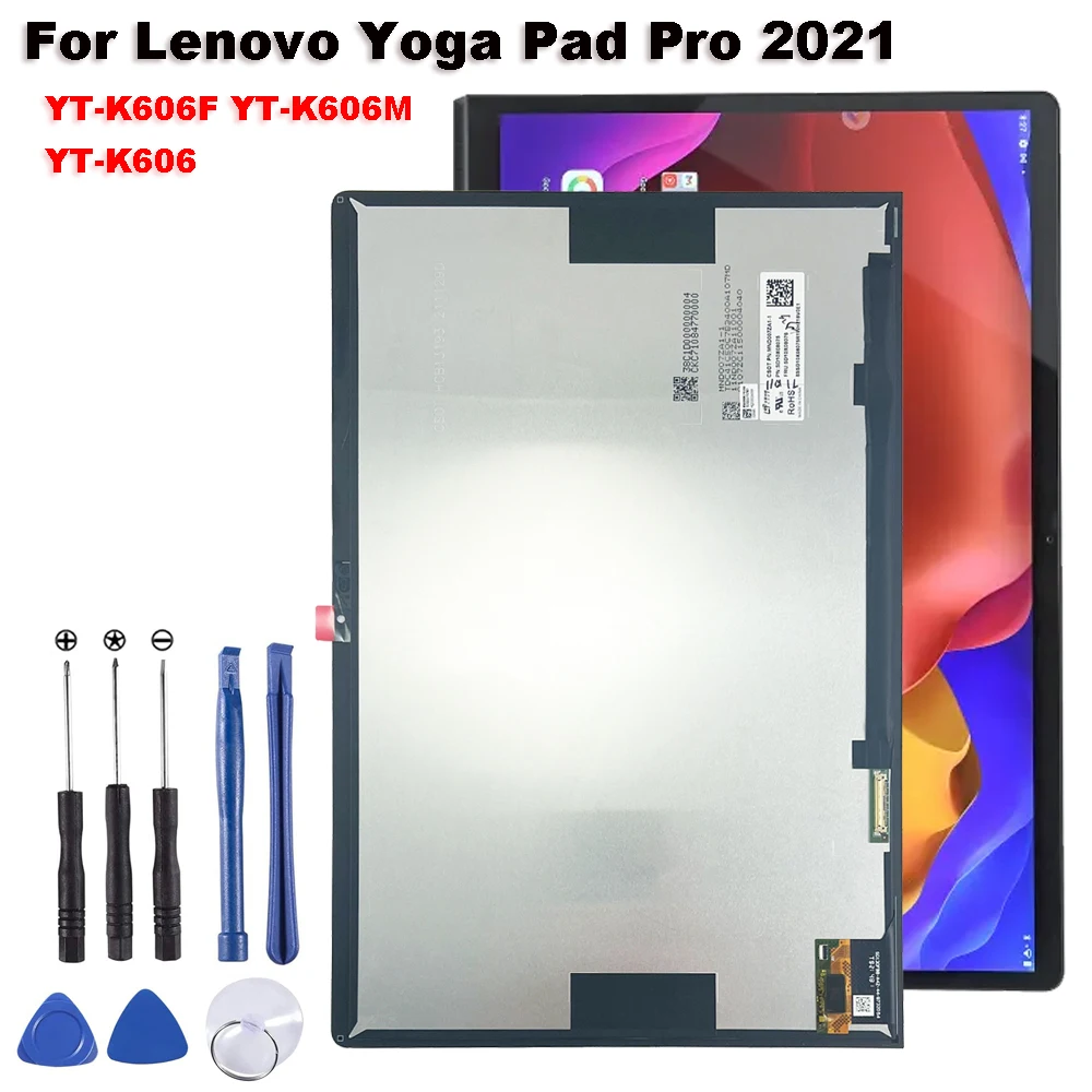 13 "Per Lenovo Yoga Pad Pro 2021 Yoga Tab 13 Yt-K606 Yt-K606F Yt-K606M Display Lcd Touch Screen Digitizer Glass Panel Assembly