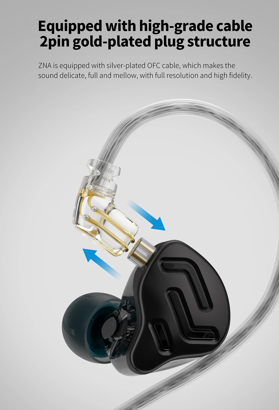 KZ ZNA Hybrid Earphones With Mic description image 9