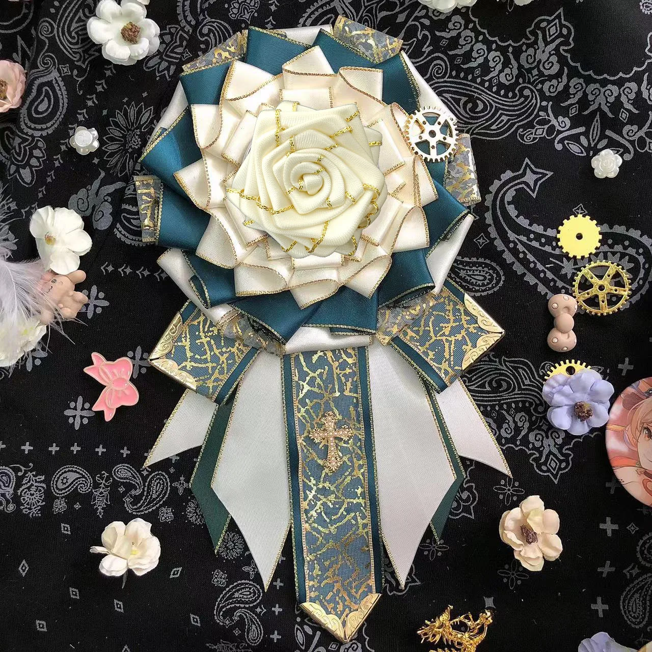 Vintage Bow Tie Badge Korean British Suit Shirts Collar Flower Pins Handmade Original Design Jewelry Lolita Clothing Accessories