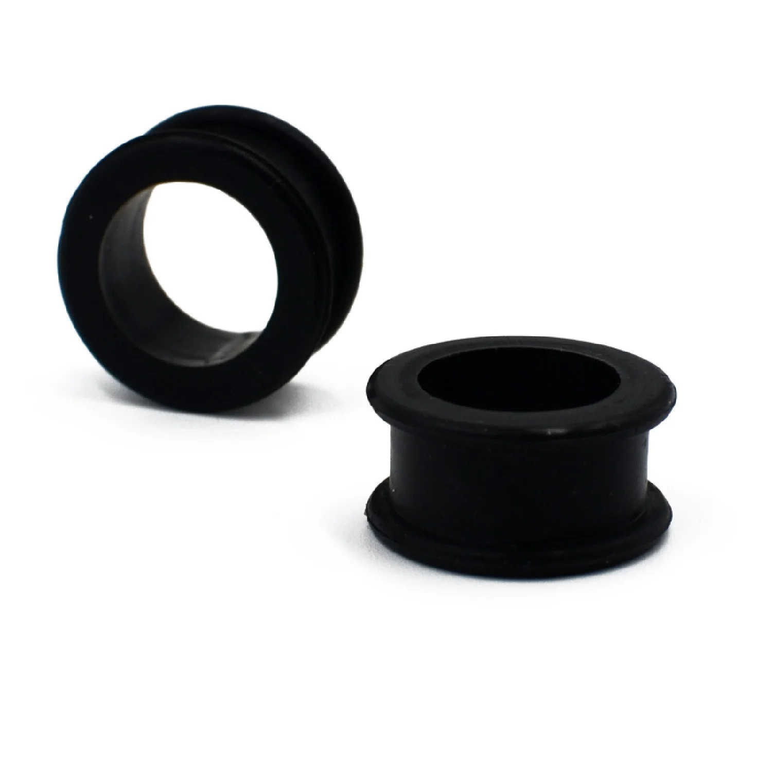 1Pair 3mm-48mm große Größe hohle schwarze Silikon flexible doppelte Flared Fleisch Ohr Tunnel Stecker Gauge Expander Tragen Schmuck – Detail 3