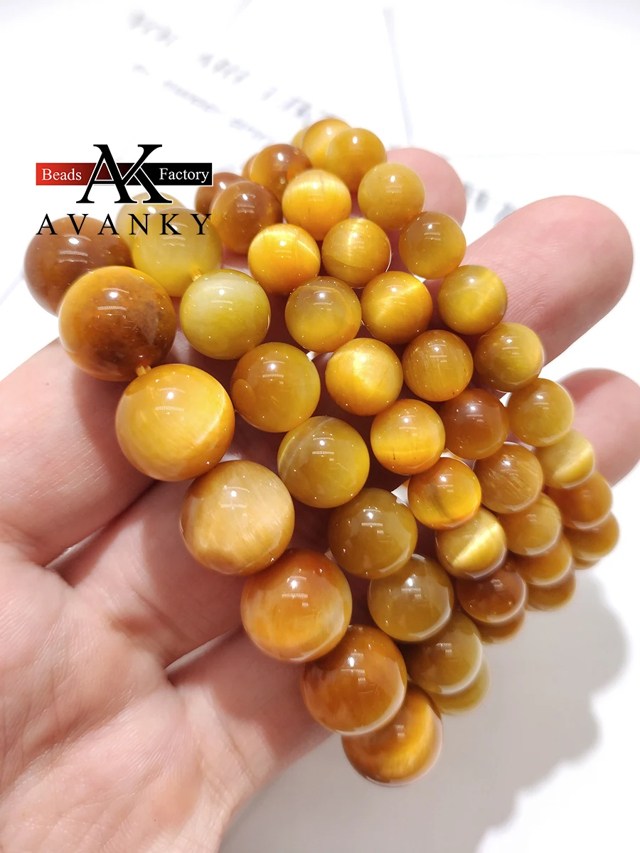 

Natural Golden Tiger Eye Crystal Single Lap Necklace For Women Girl Birthday Gift Fresh Bracelets Fashion Jewelry 6-12mm