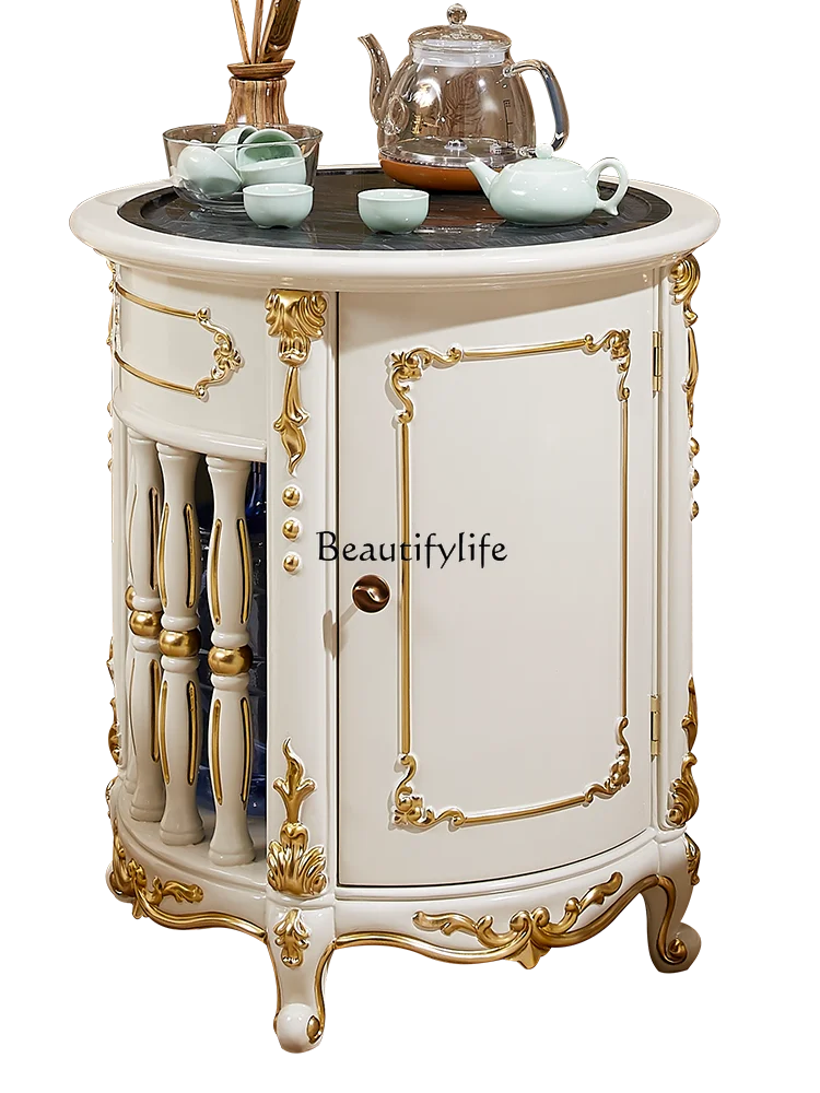 

European Balcony Mobile Tea Table Household Tea Set One Drink Tea Table