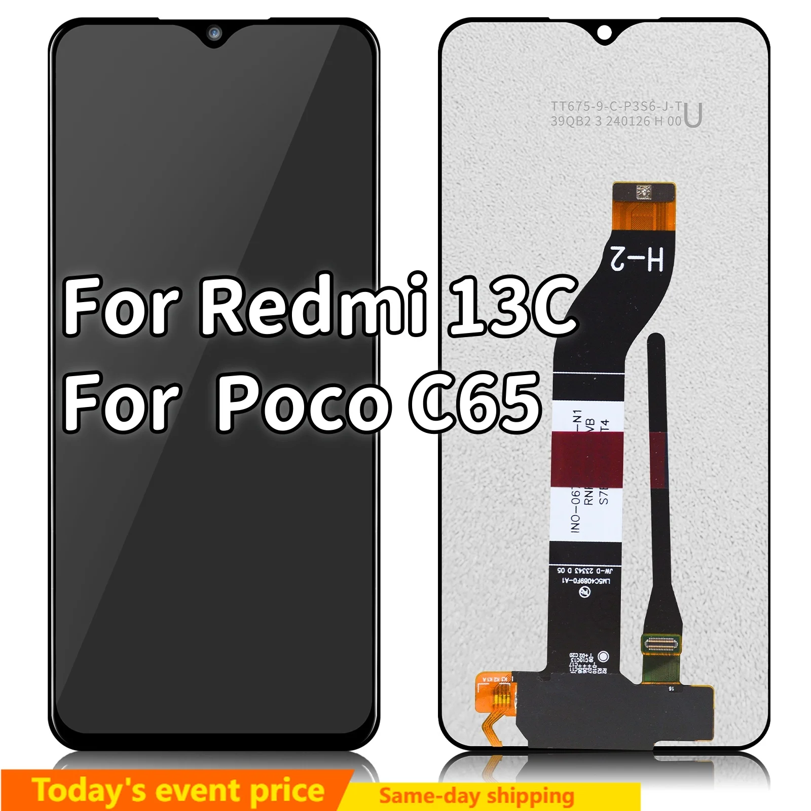 Оригинальный дисплей 6,74 'для Xiaomi Redmi 13C LCD 23100RN82L, сенсорная панель, экран в сборе Pantalla для Redmi 13c, сменный ЖК-дисплей