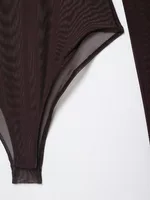 Women Sexy Mesh See Through Bodysuit Women Long Sleeve Sheer Bodysuits O Neck Bodycon Jumpsuit Female Romper - Image 6