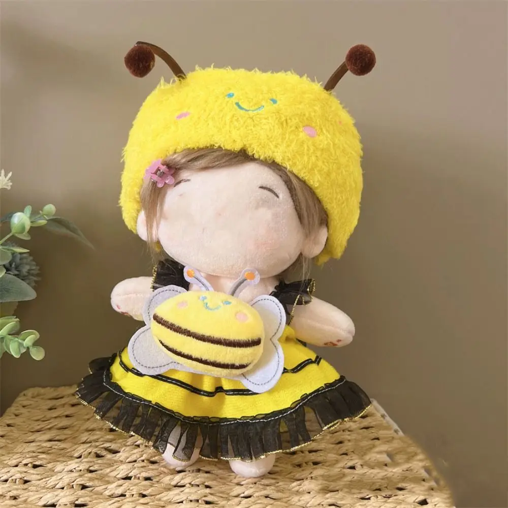 For 20CM Cotton Doll Clothes Cap Headdress Multicolor Miniature Dress Suit Doll Accessories Cosplay Doll Headwear Dress Set