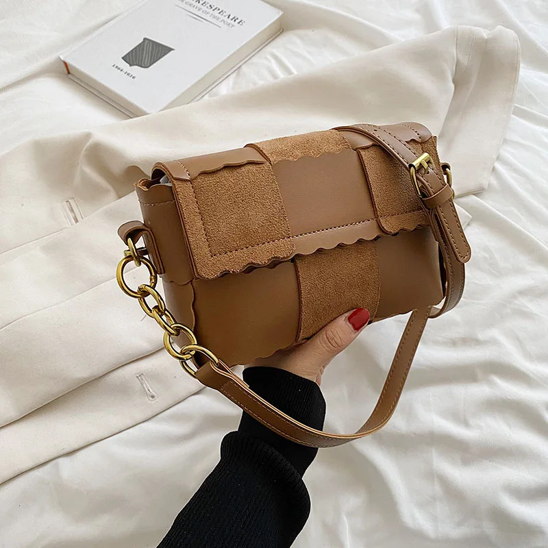 

Fashion Trend Woven Crossbody Bag Ladies Pu Leather Shoulder Purse, Small Square Hobo Handbag For Women